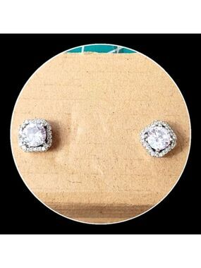 Silver w/ Rhodium Plating Stud Earrings